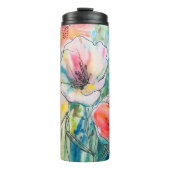 Weiches Pastell-Blumendesign Thermosbecher (Vorderseite)