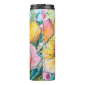Weiches Pastell-Blumendesign Thermosbecher (Rückseite)