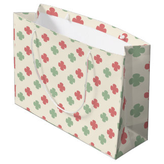 Weiches Pastell-Blumenmuster in Rosa und Grün Große Geschenktüte