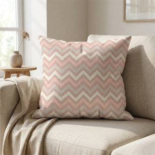 Weiches Pastell-Chevron-Zickzack-Muster Kissen