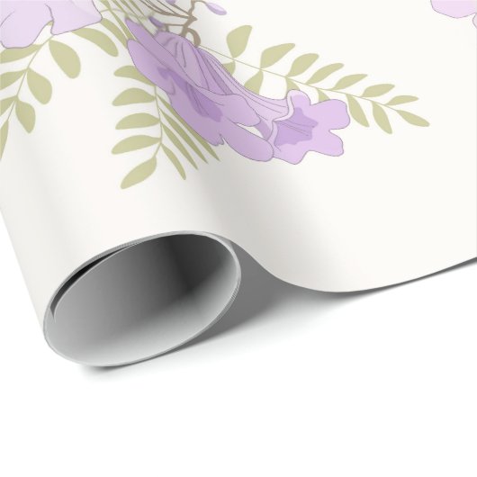 Weiches Pastell-Lila Jacaranda-Blüten Geschenkpapi Geschenkpapier (Rolleneckpunkt)