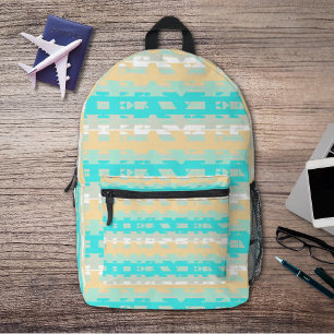 Weiches Pastell Türkis BeigeHeaven Muster Überall Bedruckter Rucksack