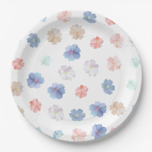 Weiches Pastell-Wildblumen-Muster Pappteller