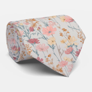 Weiches Pastell-Wildblumenmuster Krawatte