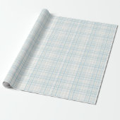 Weiches Pastellblaues Leinen-Karomuster Geschenkpapier (Ungerollt)