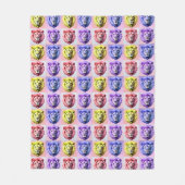 Weiches Pastellfarben-Löwenkopf-Karo-Muster-Design Fleecedecke (Vorderseite)