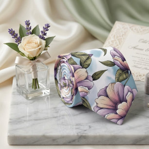 Weiches pastellfarbenes Blumenmuster Krawatte