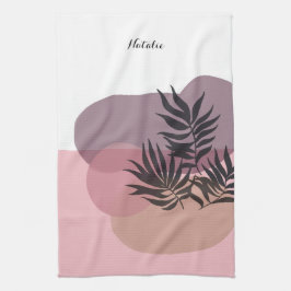 Weiches Pastellrosa abstraktes tropisches Küchentu Geschirrtuch