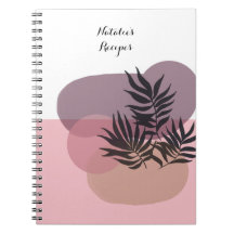 Weiches Pastellrosa abstraktes tropisches Notizbuc