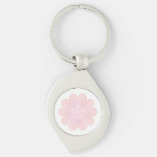 Weiches Pastellrosa Grafik-Blume Schlüsselanhänger