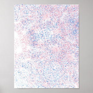 Weiches Pastellrosa und Blau abstrakt gesprenkelte Poster