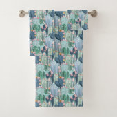 Weiches Patel Kaktus-Muster Badhandtuch Set (Insitu)