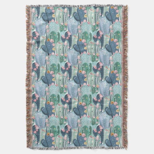 Weiches Patel Kaktus-Muster Decke (Vorderseite Vertikal)