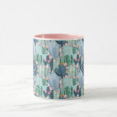 Weiches Patel Kaktus-Muster des Monogramm-| Tasse (Zentrum)