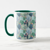 Weiches Patel Kaktus-Muster des Monogramm-| Tasse (Links)