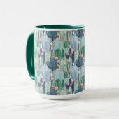 Weiches Patel Kaktus-Muster des Monogramm-| Tasse (Vorderseite Links)