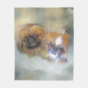 Weiches Pekingese-Duo Fleecedecke