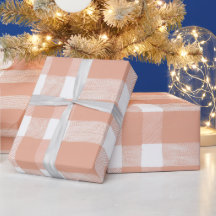 Weiches Pfirsich Weißes Licht Gingham-Rosa Karomus