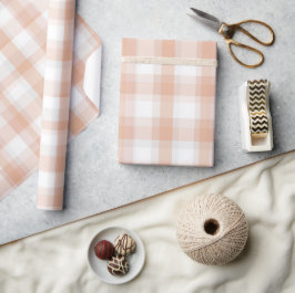 Weiches Pfirsich Weißes Licht Gingham Röte Karo Mu Geschenkpapier