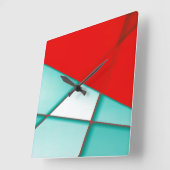 Weiches Rechteck der Turcoise Trapeze unter rotem Quadratische Wanduhr (Winkel)
