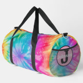 Weiches Regenbogen-Tie-Dye-Monogramm-Personalized- Duffle Bag (Rechte Ecke)