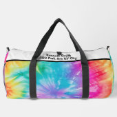 Weiches Regenbogen-Tie-Dye-Monogramm-Personalized- Duffle Bag (Rückseite)