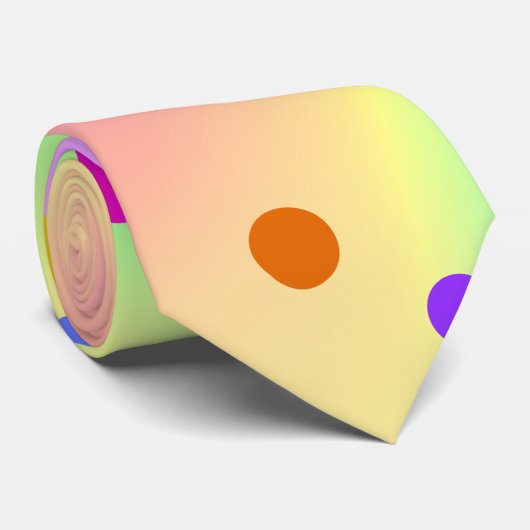 Weiches Regenbogen-Wavy-Stripy-Design mit Punkten Krawatte (Gerollt)