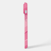 Weiches Rosa abstraktes Wellenmuster iPhone Hülle (Linke Seite)