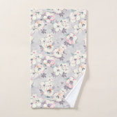 Weiches rosa Aquarell-Muster Badhandtuch Set (Handtuch)