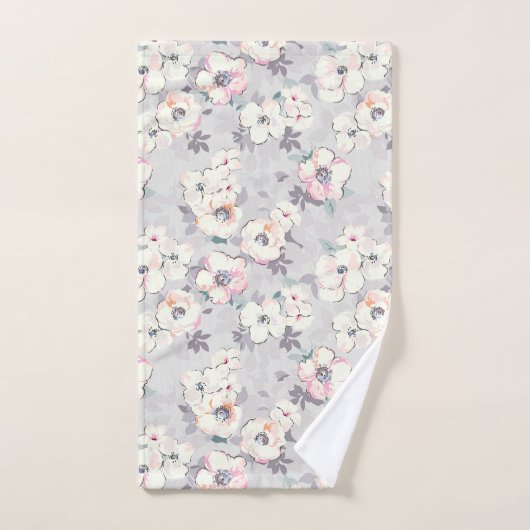 Weiches rosa Aquarell-Muster Badhandtuch Set (Handtuch)