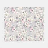 Weiches rosa Aquarell-Muster des Monogramm-| Fleecedecke (Vorderseite (Horizontal))