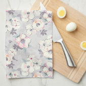 Weiches rosa Aquarell-Muster des Monogramm-| Geschirrtuch (Viertel Falte)