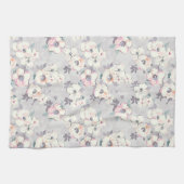 Weiches rosa Aquarell-Muster des Monogramm-| Geschirrtuch (Horizontal)