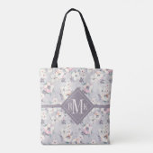 Weiches rosa Aquarell-Muster des Monogramm-| Tasche (Rückseite)