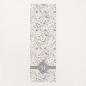 Weiches rosa Aquarell-Muster des Monogramm-| Yogamatte (Vorderseite)