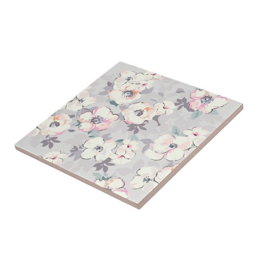 Weiches rosa Aquarell-Muster Fliese (Seite)