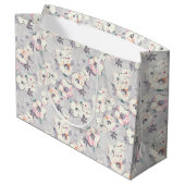 Weiches rosa Aquarell-Muster Große Geschenktüte (Rückseite Schrägansicht)