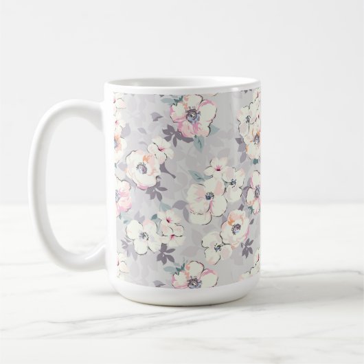 Weiches rosa Aquarell-Muster Kaffeetasse (Links)