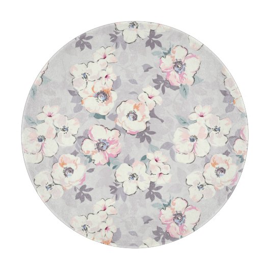 Weiches rosa Aquarell-Muster Schneidebrett (Vorderseite)