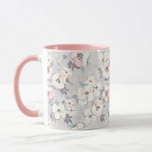 Weiches rosa Aquarell-Muster Tasse (Links)