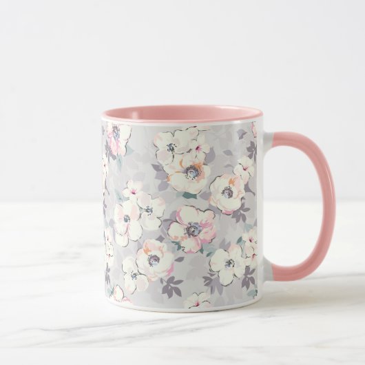 Weiches rosa Aquarell-Muster Tasse (Rechts)
