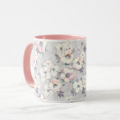 Weiches rosa Aquarell-Muster Tasse (Vorderseite Links)