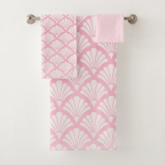 Weiches rosa Art Deco Badetuch-Set Badhandtuch Set