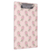 Weiches Rosa Blumenmuster | Romantische Blume Klemmbrett (Rechts)