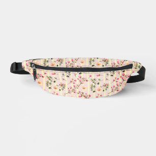 Weiches rosa Blumenstreifenmuster Bauchtasche