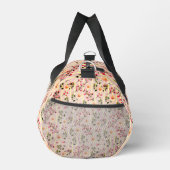 Weiches rosa Blumenstreifenmuster Duffle Bag (Rechts)