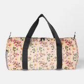 Weiches rosa Blumenstreifenmuster Duffle Bag (Rückseite)