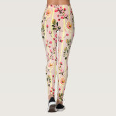 Weiches rosa Blumenstreifenmuster Leggings (Rückseite)