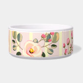 Weiches rosa Blumenstreifenmuster Napf (Links)