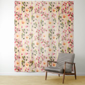 Weiches rosa Blumenstreifenmuster Wandteppich (Beispiel)